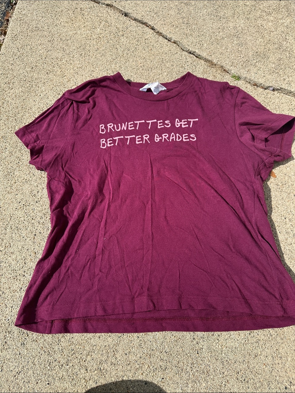 Aeropostale Women's Graphic Tee - Deep Berry with Light Pink Text size xl